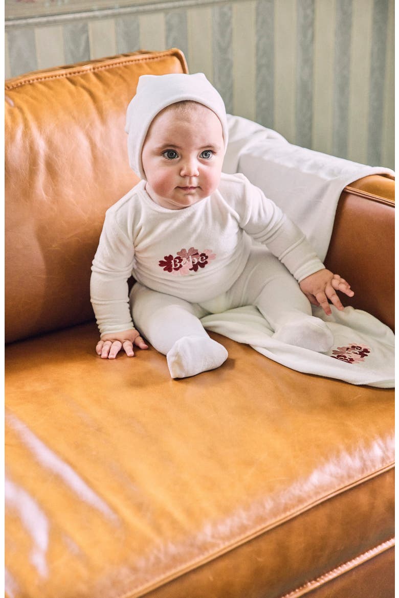 Clover Velour Beanie, Alternate, color, White Girl