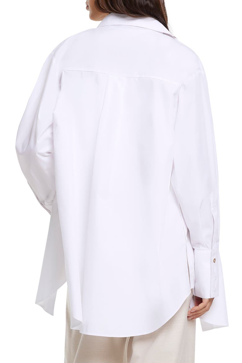 Oversize Poplin Button-Up Shirt, Alternate, color, WHITE