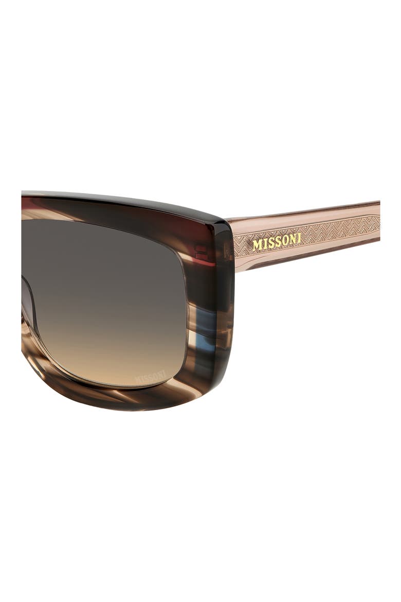60mm Gradient Rectangular Sunglasses, Alternate, color, BROWN RED/ BROWN OCHRE