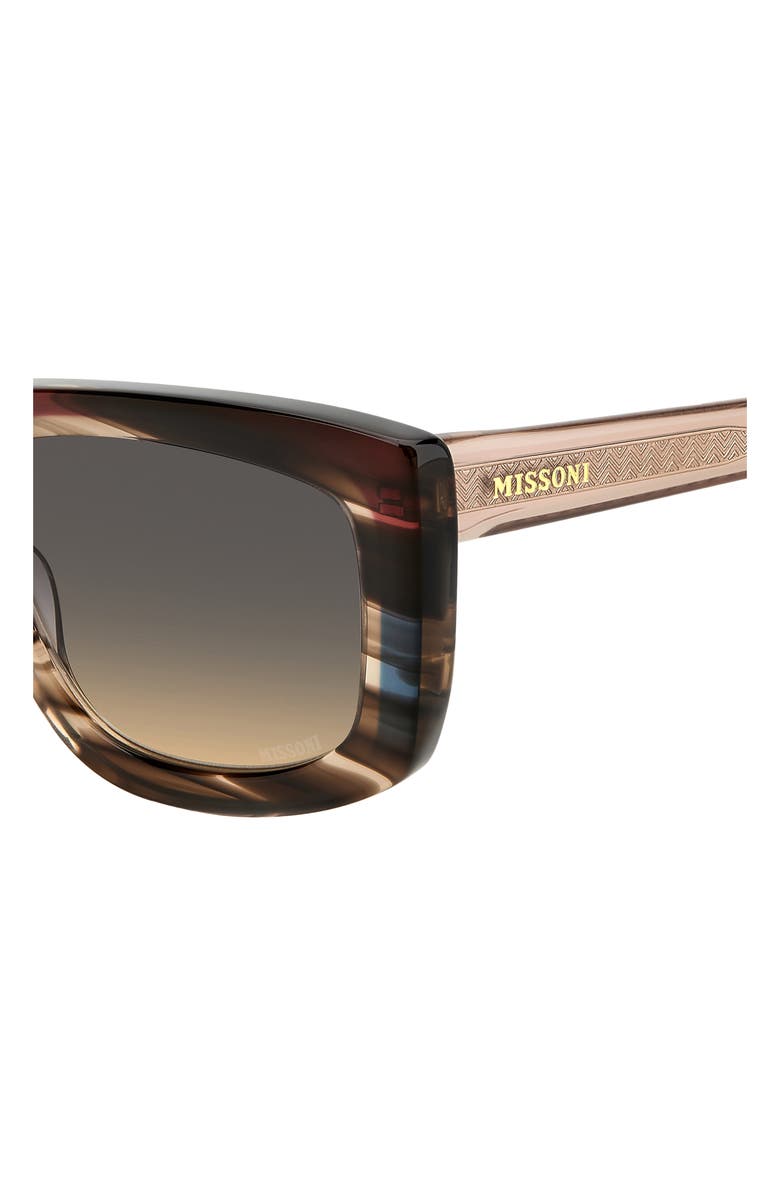 Missoni 60mm Gradient Rectangular Sunglasses, Alternate, color, Brown Red/ Brown Ochre