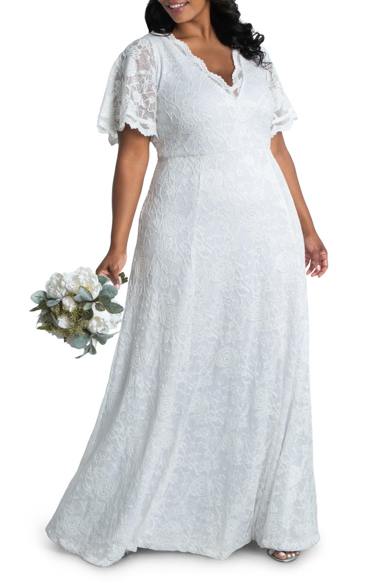Kiyonna Blissful Lace Wedding Gown, Alternate, color,