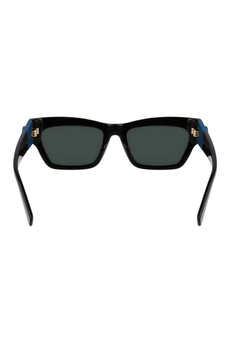 Medallion 53mm Modified Rectangular Sunglasses, Alternate, color, BLACK