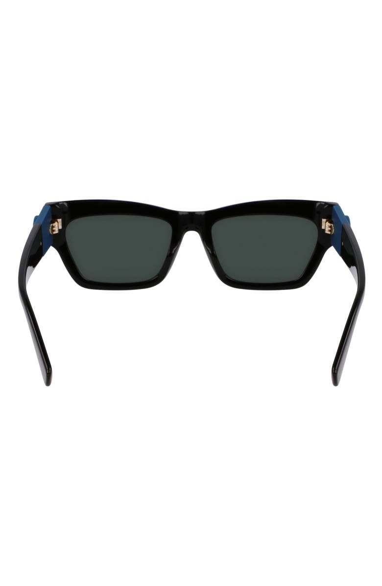 Longchamp Medallion 53mm Modified Rectangular Sunglasses, Alternate, color, Black