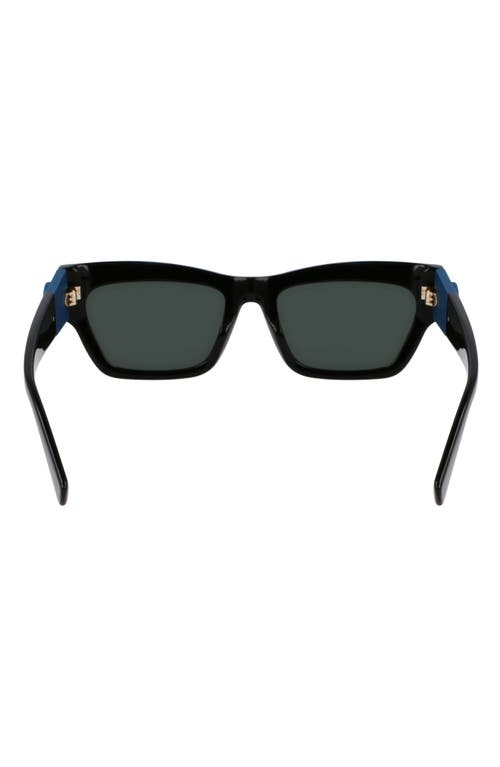 Longchamp Medallion 53mm Modified Rectangular Sunglasses In Black