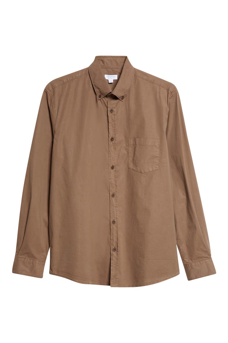 Soft Stretch Poplin Button-Down Shirt, Alternate, color, DARK CEDAR