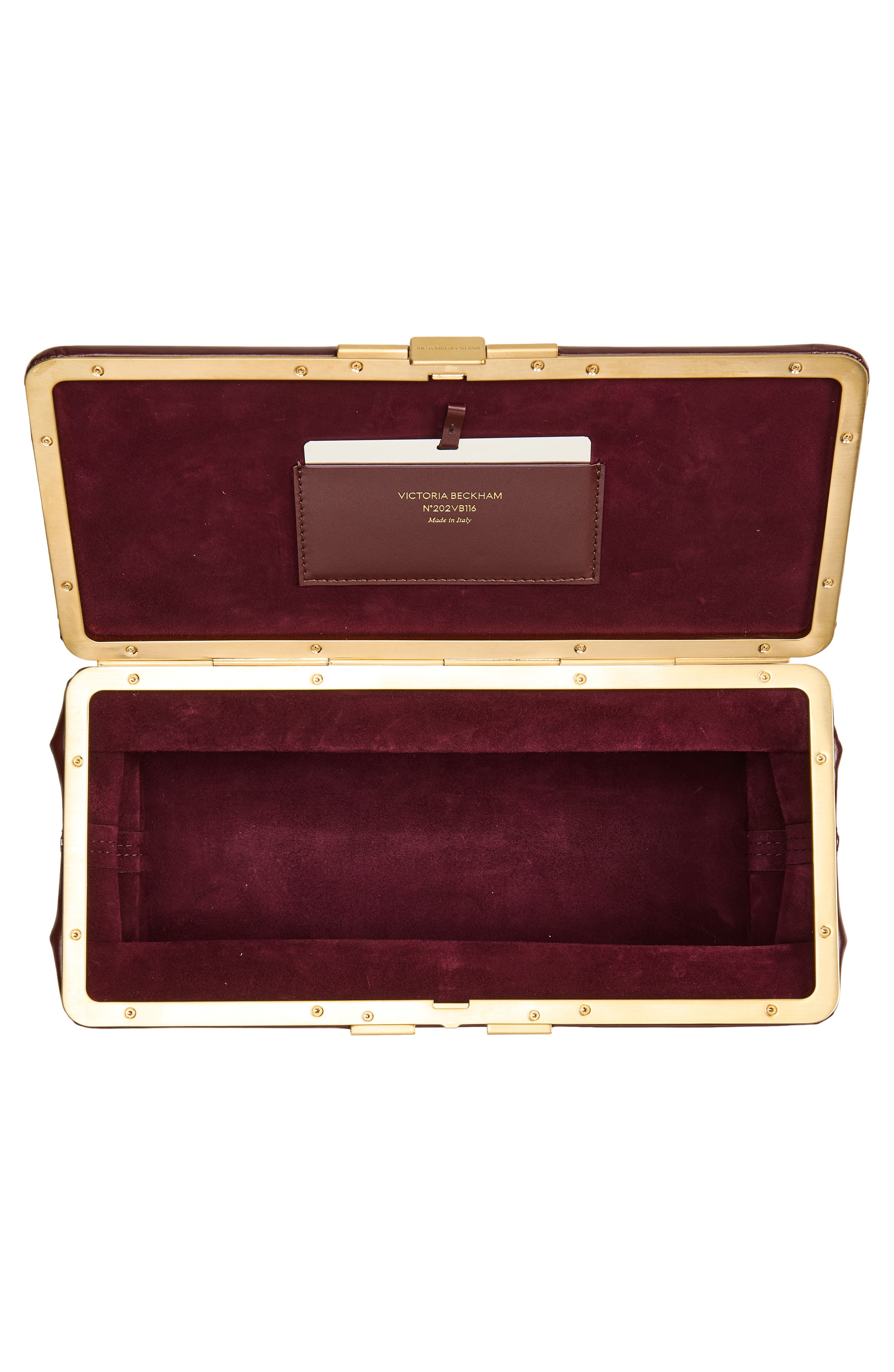 Victoria Beckham Concertina Leather Accordion Clutch, Alternate, color, Dark Burgundy
