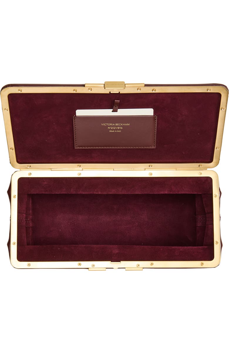 Victoria Beckham Concertina Leather Accordion Clutch, Alternate, color, Dark Burgundy
