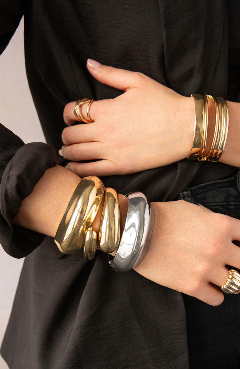 MARLYN SCHIFF Domed Bangle Bracelet, Alternate, color, Silver