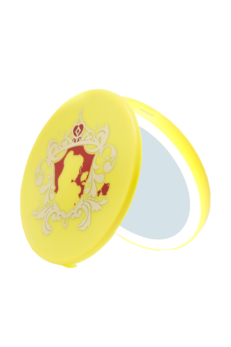 Belle Compact Mirror with LED and Wireless Charging Base, Main, color, Yellow