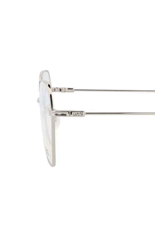 Alexander Mcqueen Mcqueen 56mm Cat Eye Optical Glasses In Silver Silver Transparent