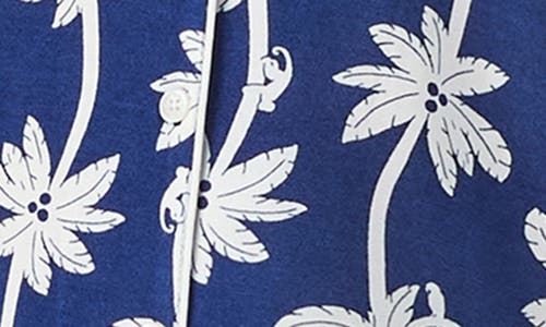 Kate Spade New York Printed Short Sleeve Pajama Set In Blue/white Tropical