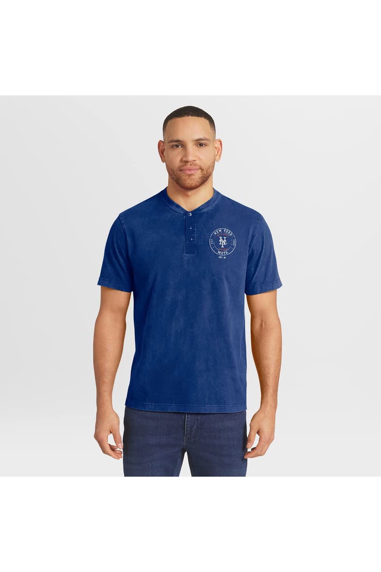 Men's Darius Rucker Collection by Fanatics  Royal New York Mets Washed Henley Shirt, Main, color, Royal