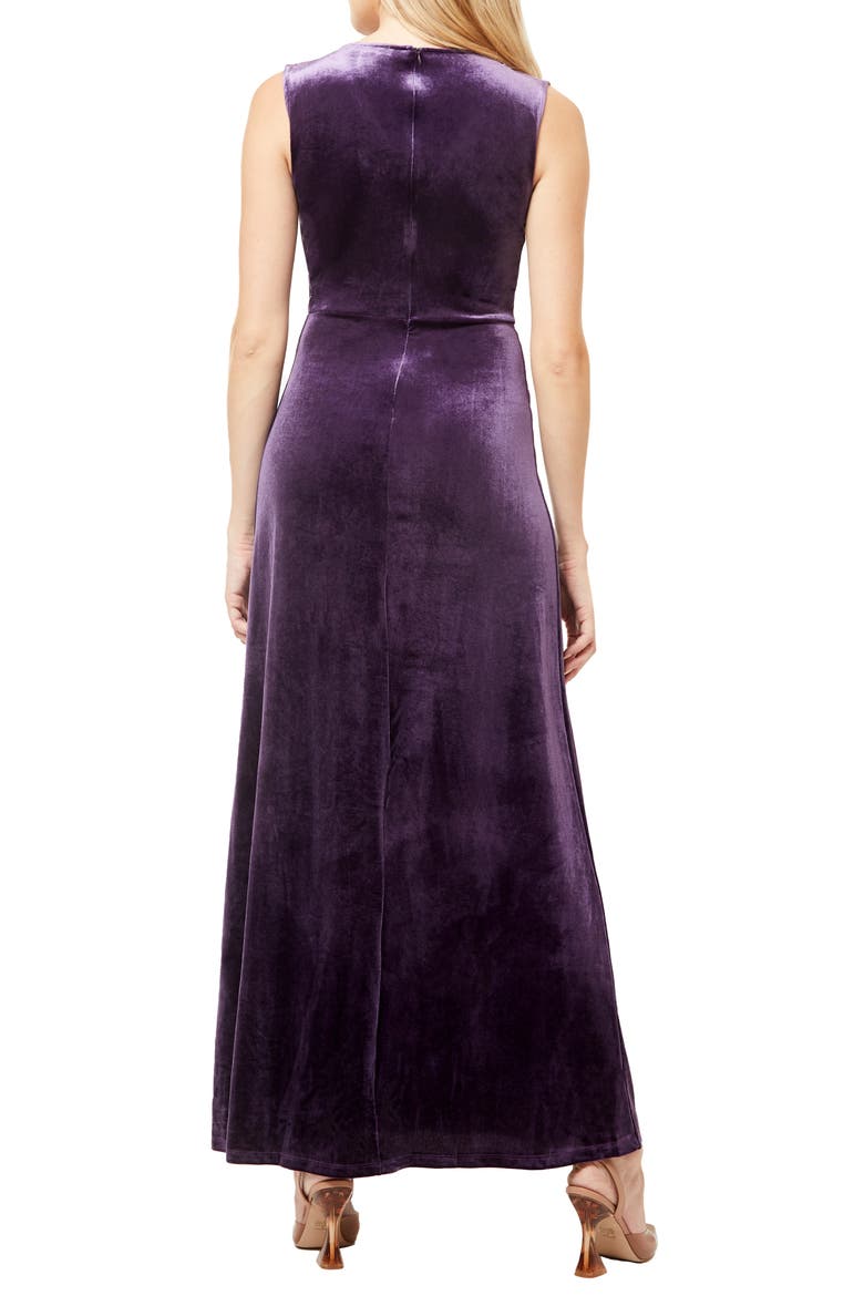 Munich Velvet Twist Front Sleeveless Maxi Dress, Alternate, color, BLACKBERRY CORDIAL