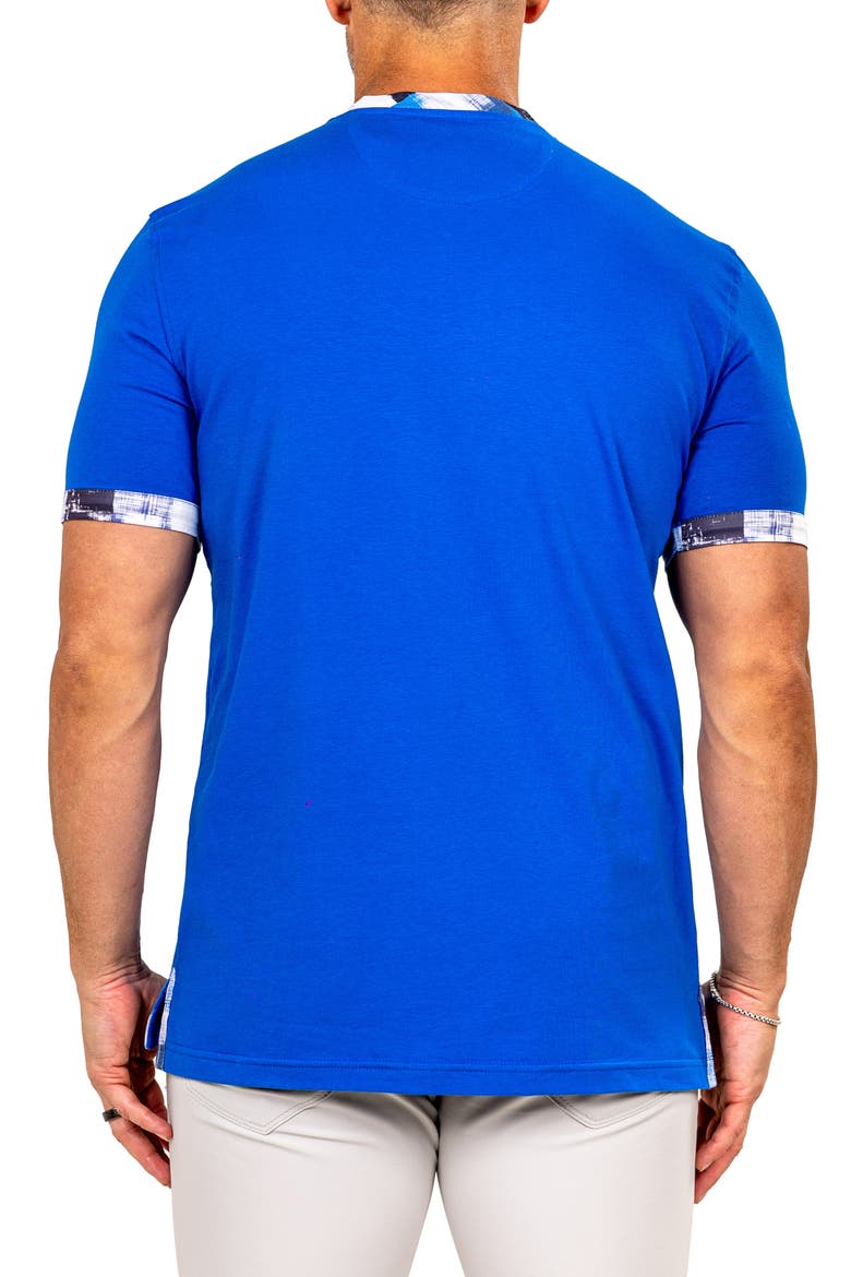 Edison Marthyr0009 Blue Cotton V-Neck T-Shirt, Alternate, color, BLUE