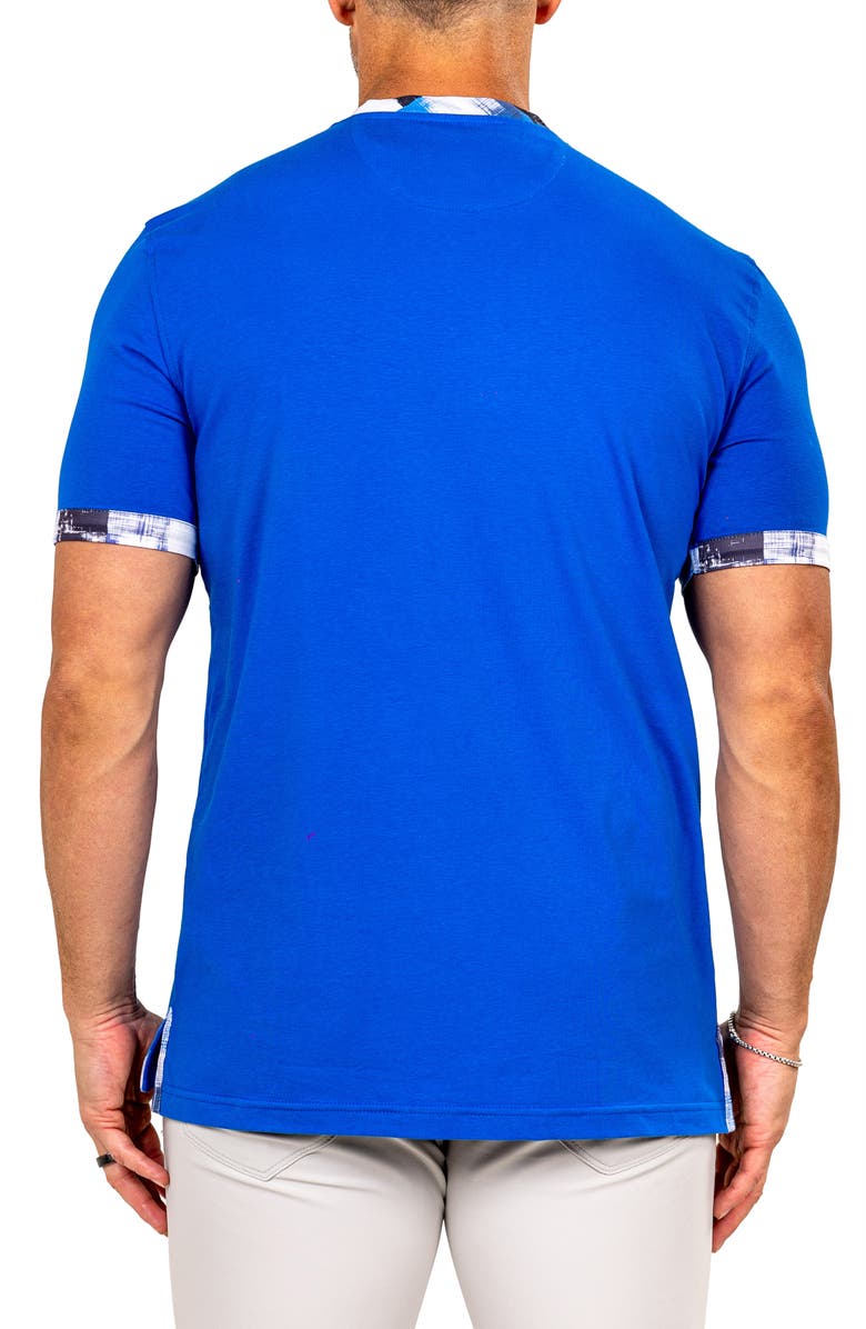Maceoo Edison Marthyr0009 Blue Cotton V-Neck T-Shirt, Alternate, color, 