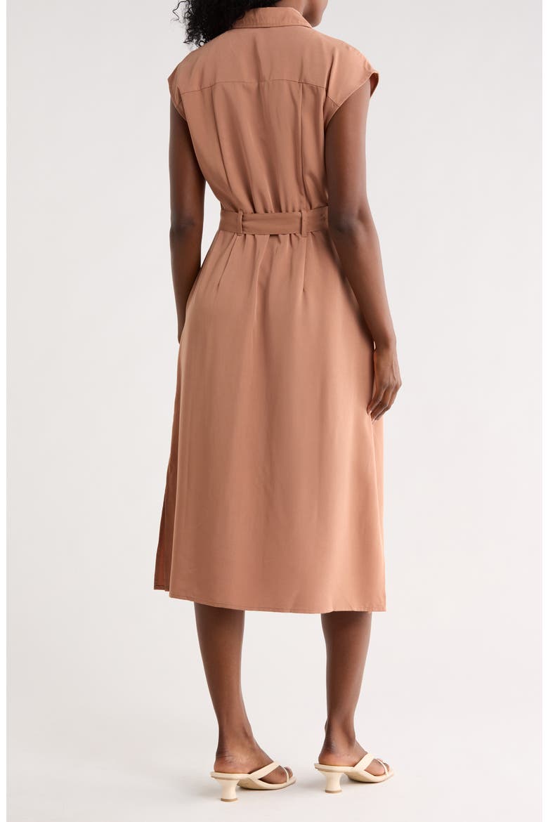 Cap Sleeve Belted Shirtdress, Alternate, color, MOCHA MOUSSE