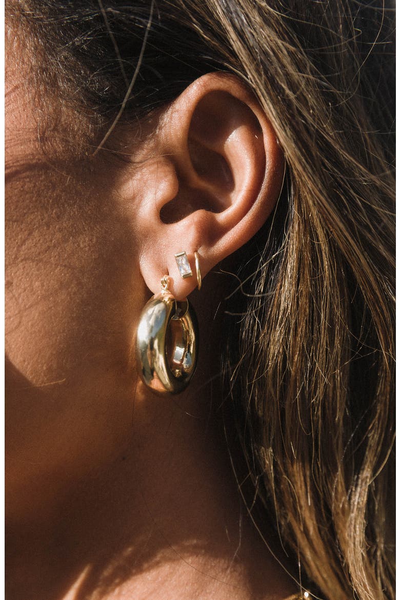 Aubree Small Hoop Earrings, Alternate, color, GOLD