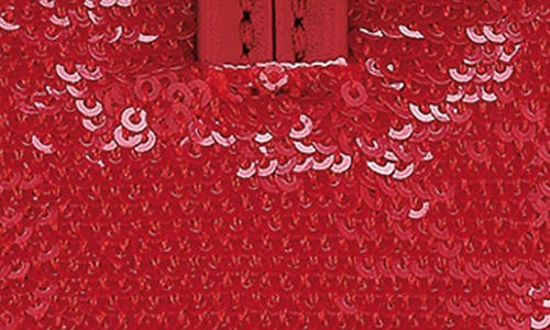 Longchamp Le Roseau Sparkling Bucket Bag In Red