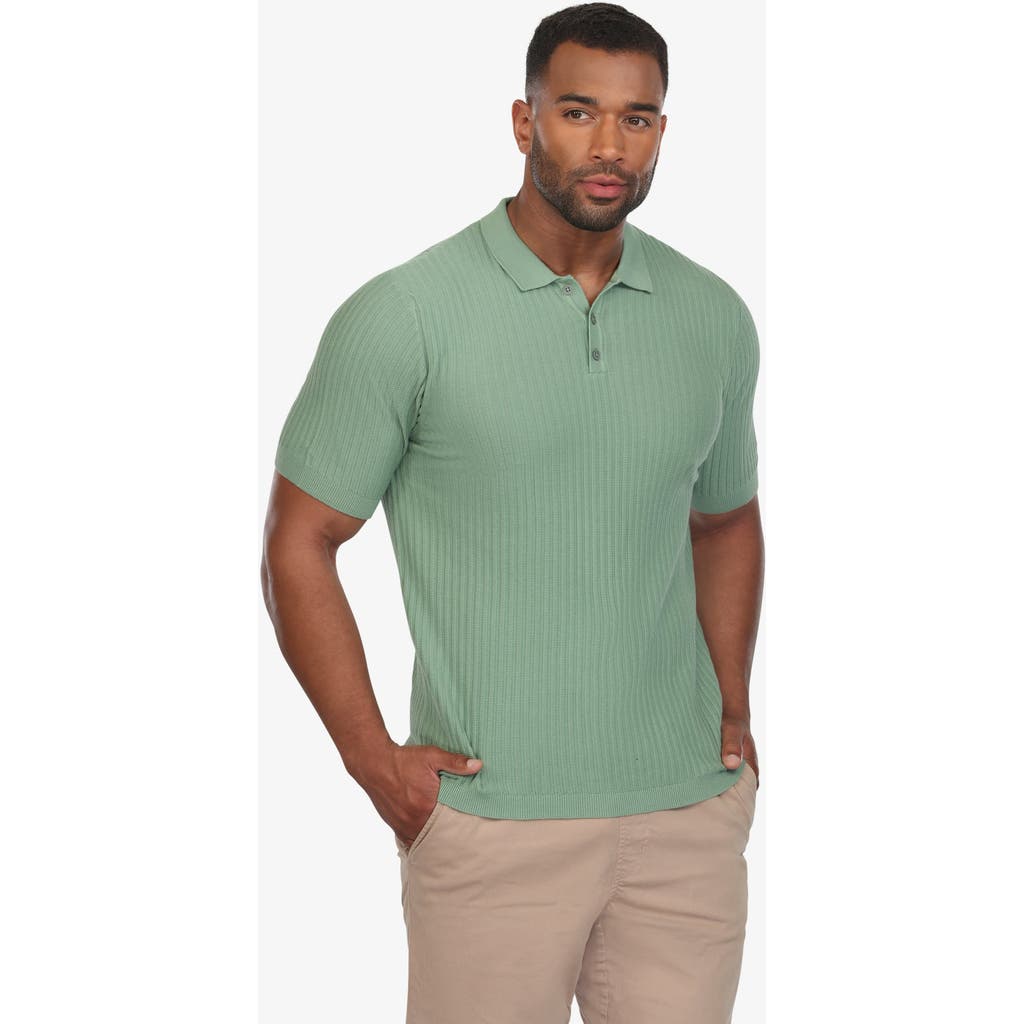 Vustra Textured Knit Polo In Green
