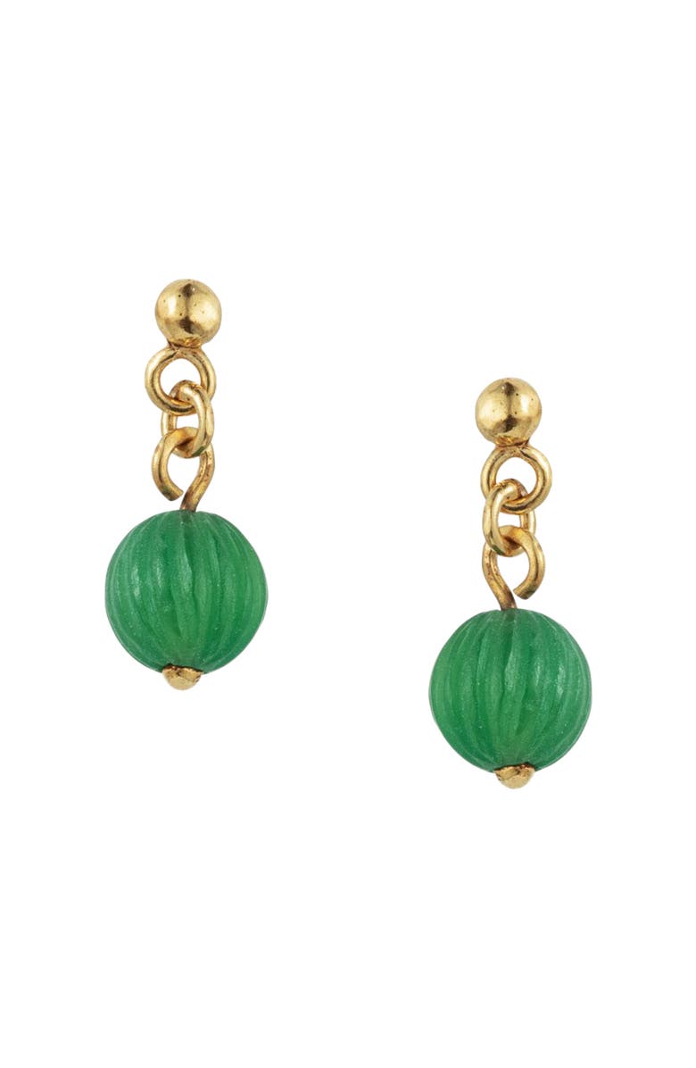 Turquoise Mountain Nariman Drop Earrings - Green Onyx, Main, color, Gold