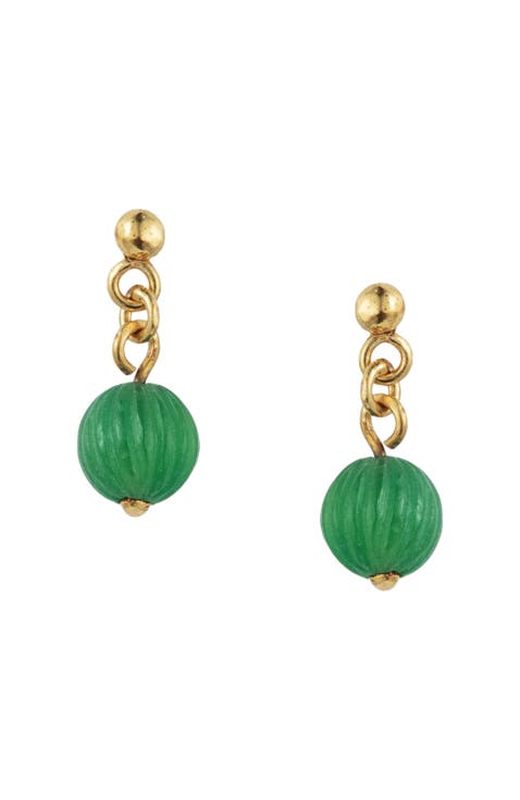 Nariman Drop Earrings - Green Onyx