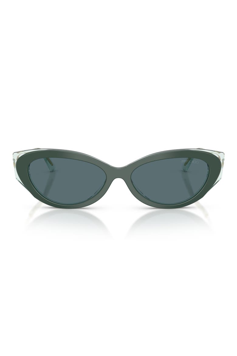 54mm Cat Eye Sunglasses, Main, color, DARK GREEN / DARK GREY