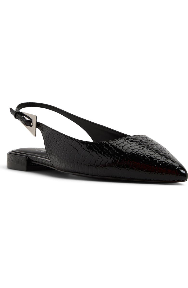 ALDO Kristell Pointed Toe Slingback Flat, Main, color, Black