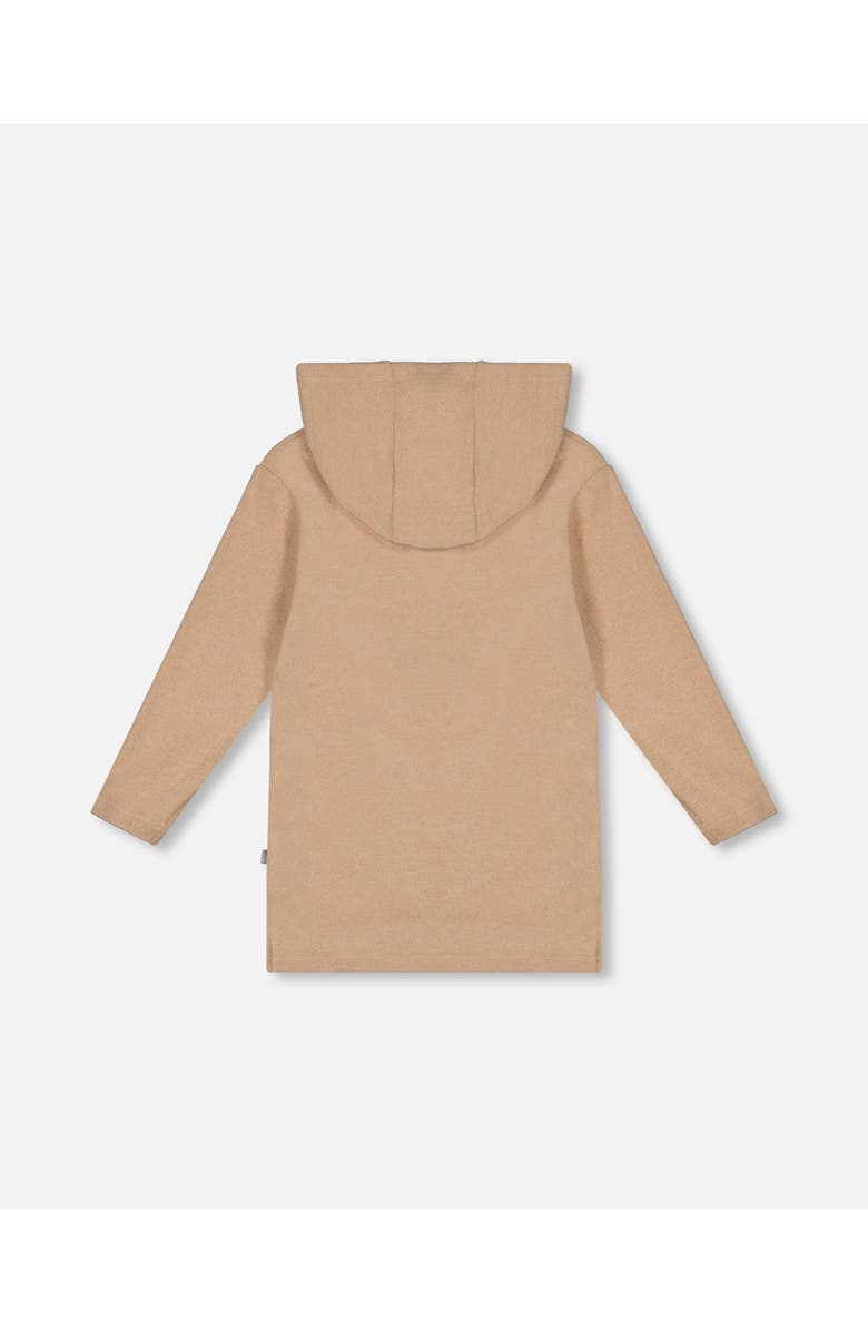 Deux par Deux Little Girl's Hooded Rib Tunic Beige, Alternate, color, 