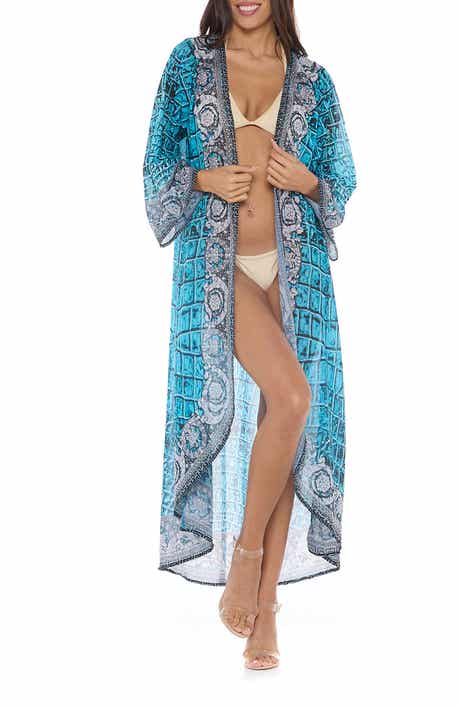 RANEES Crystal Embellished Cover-Up Duster