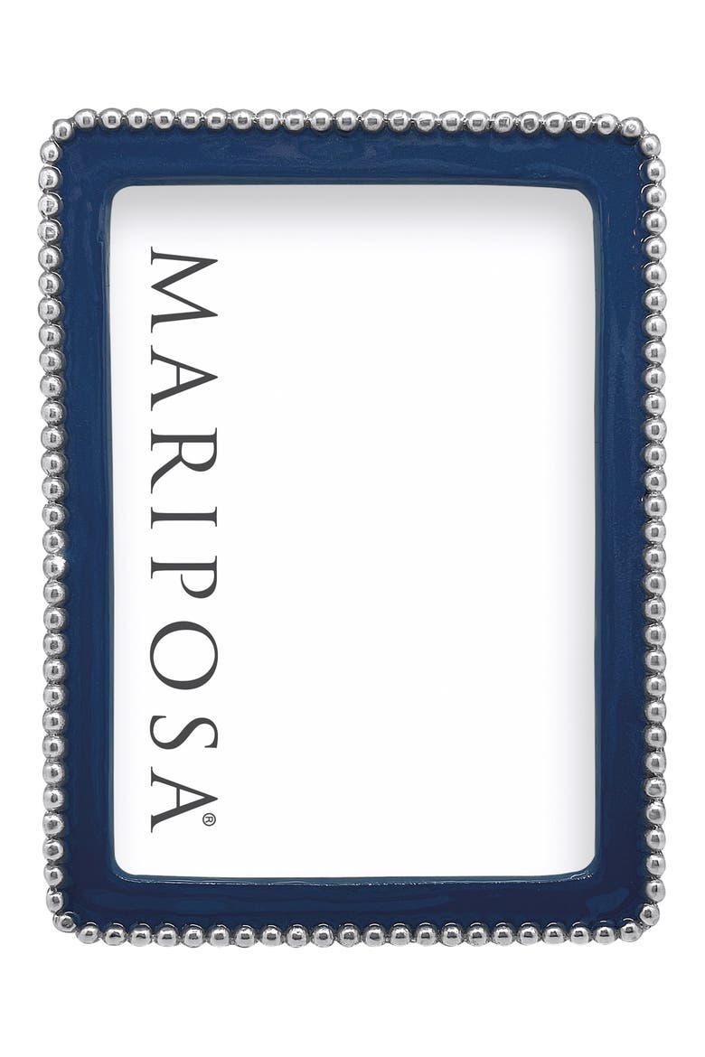 Beaded Sand Cast Aluminum Picture Frame, Alternate, color, BLUE