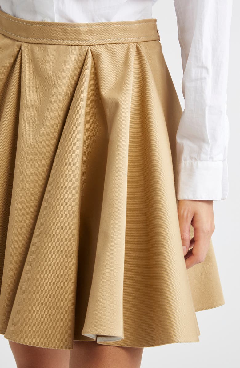 Marni Pleated Cotton Gabardine Skirt, Alternate, color, Cement