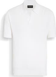 ZEGNA Waffle Stitch Cotton Polo Sweater