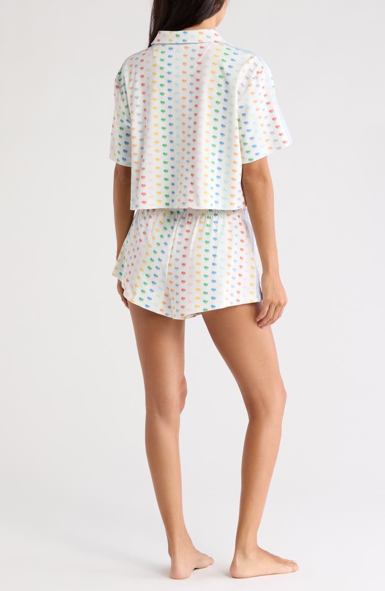 Alice + Olivia Madden Short Sleeve Coat & Shorts Pajamas, Alternate, color, 
