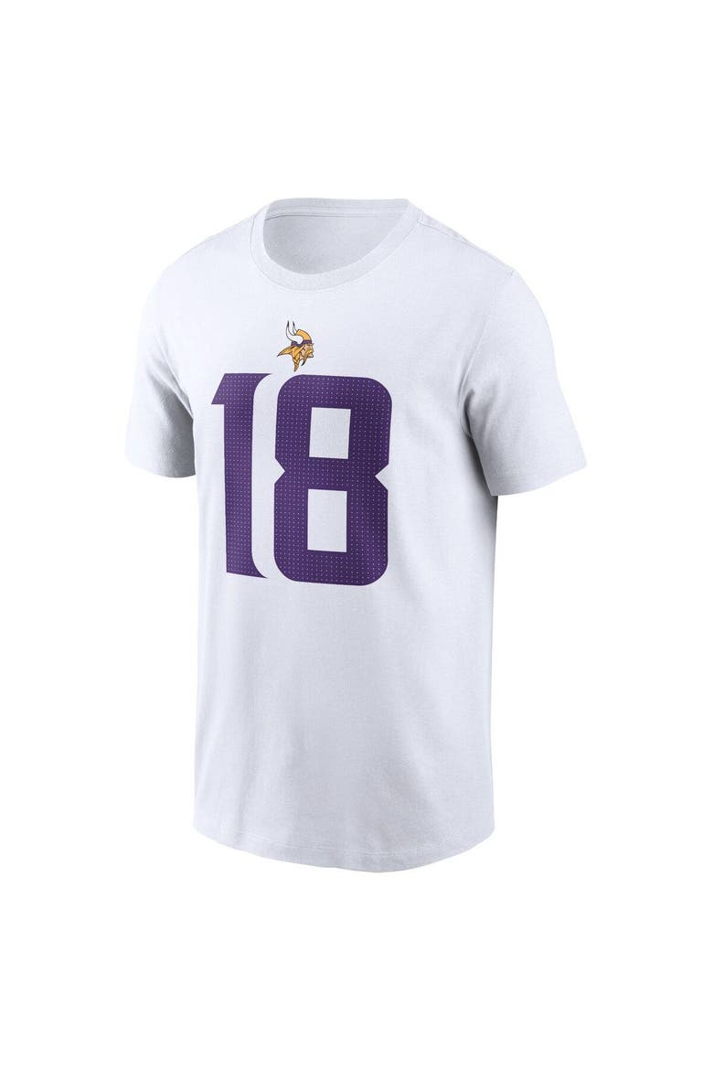 Men's Nike Justin Jefferson  White Minnesota Vikings  Player Name & Number T-Shirt, Alternate, color, White