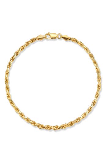 Yield Of Men 3mm Rope Chain Bracelet In Gold
