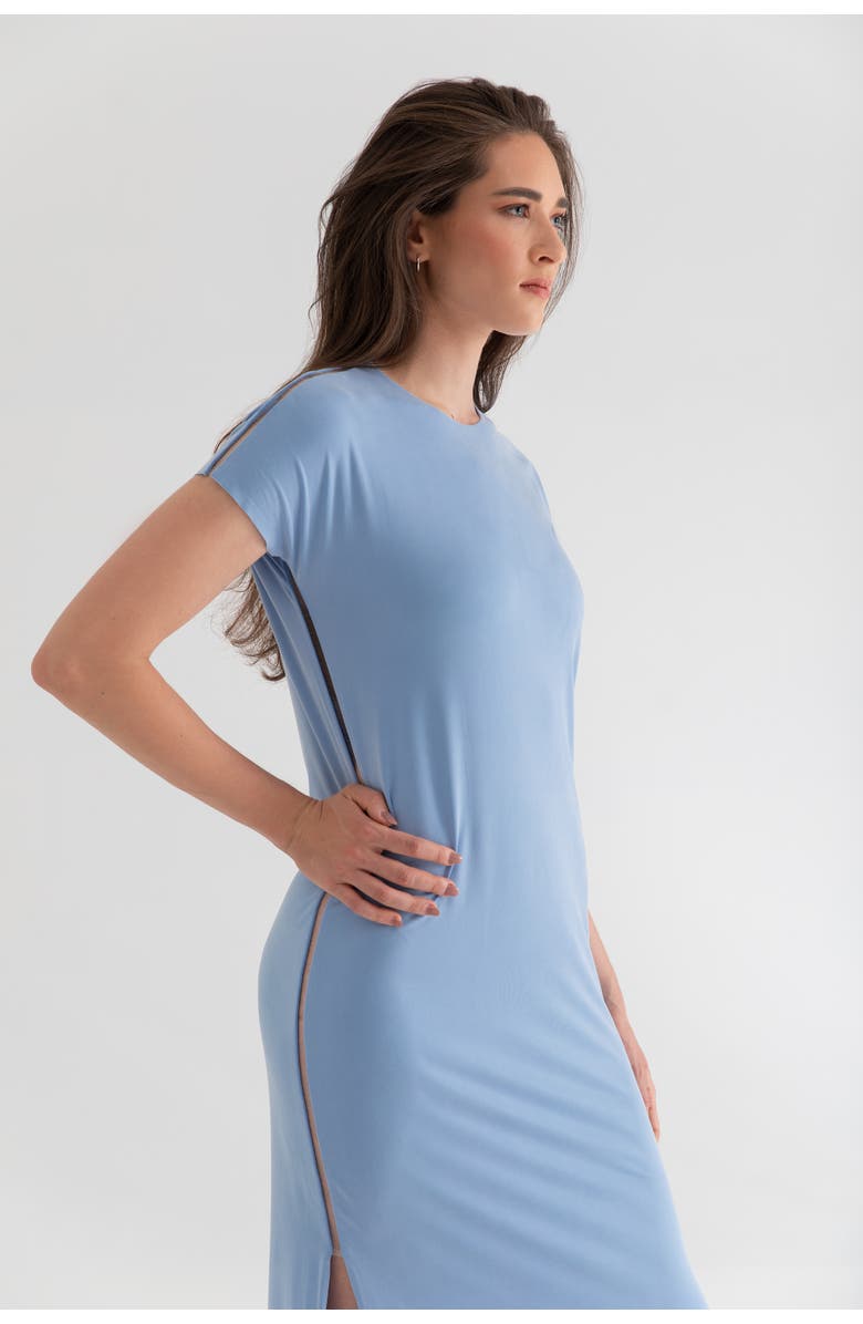 KADA The Cupro Infinity Tee Maxi Dress, Alternate, color, Sky