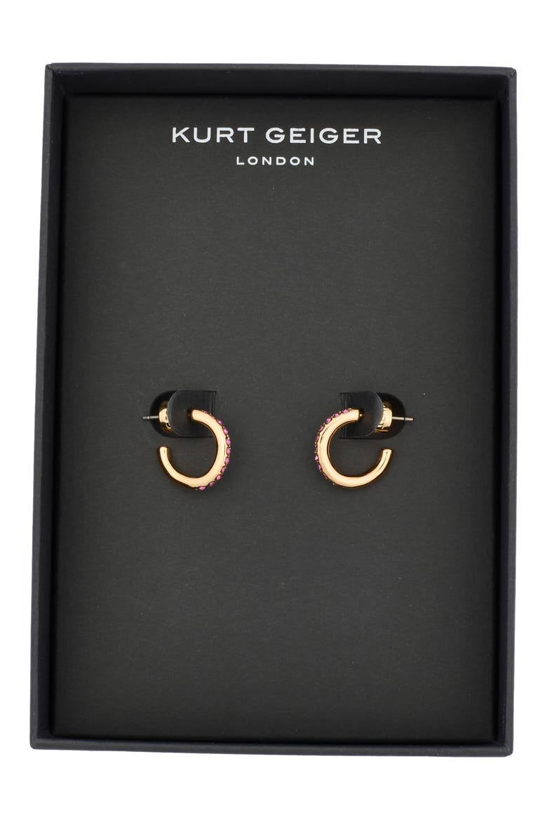 Pavé Crystal Mini Huggie Hoop Earrings, Alternate, color, PINK