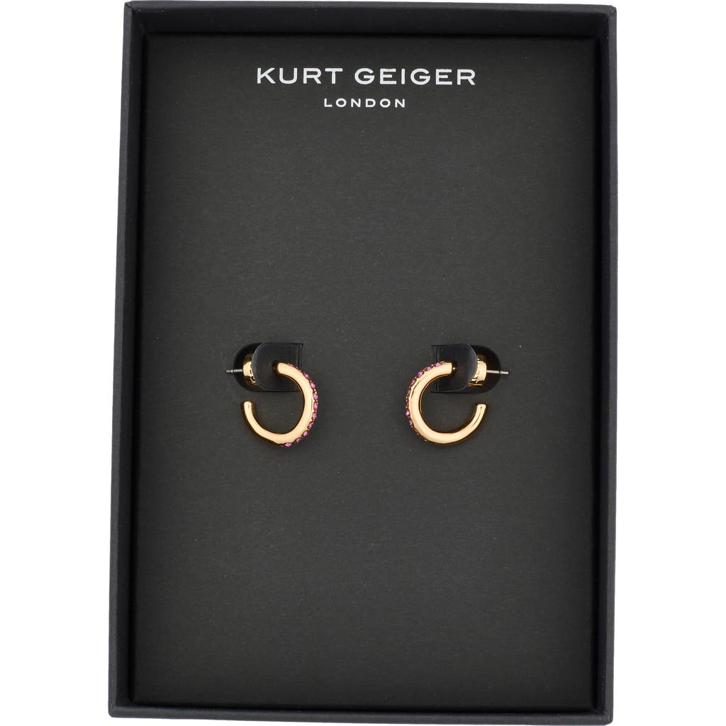 Kurt Geiger London Pavé Crystal Mini Huggie Hoop Earrings In Multi