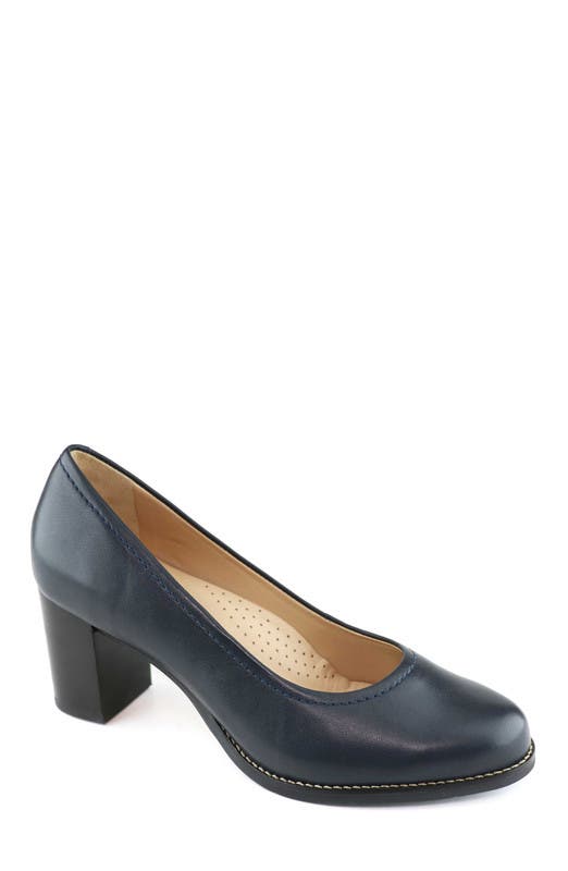 Marc Joseph New York NYC Leather Pump, Main, color, Navy Napa