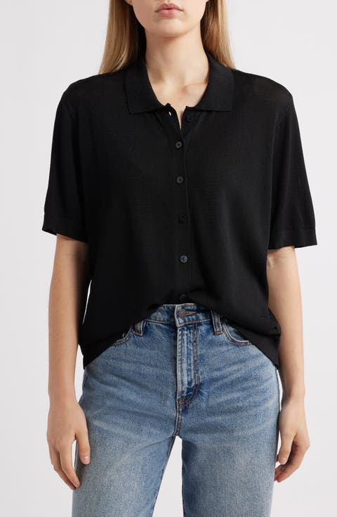 Button-Up Polo Sweater