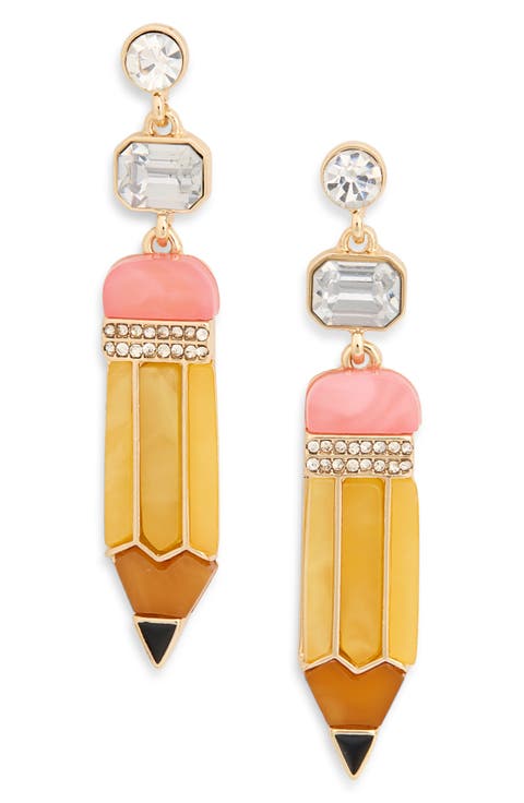 Resin Pencil Drop Earrings