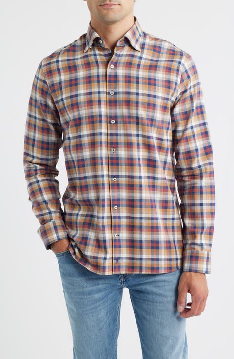 Jonstone Check Top Shelf Cotton Twill Button-Up Shirt