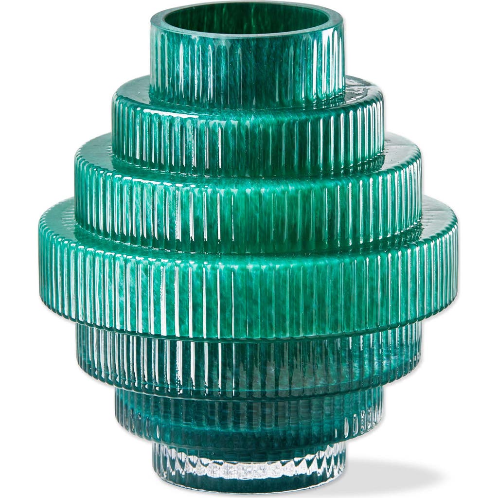 Tag Escalera Decorative Glass Vase In Green