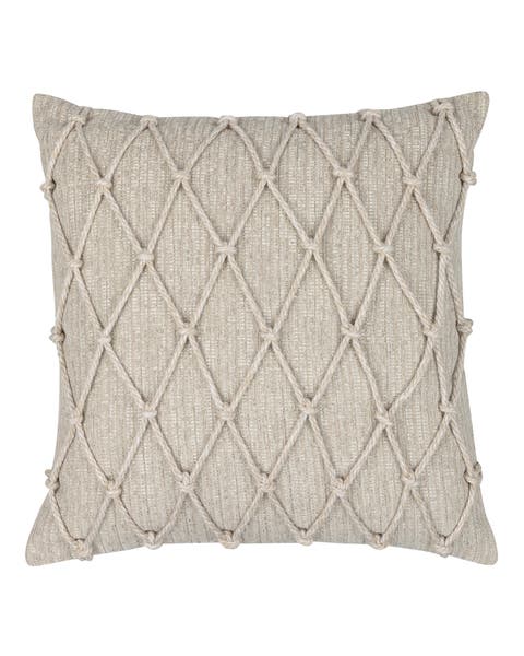 Macrame Fawn Hand Knotted Indoor & Outdoor Woven Accent Pillow