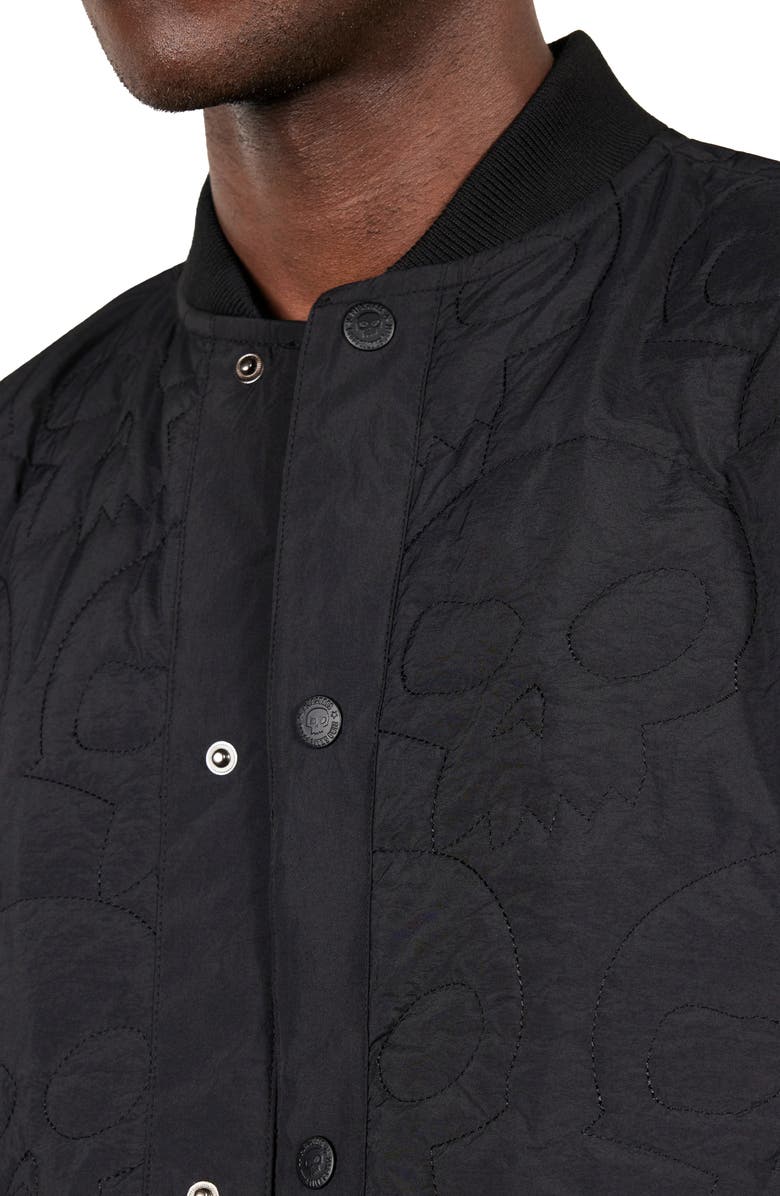 PLEASURES Thomas Quilted Bomber Jacket, Alternate, color, Black