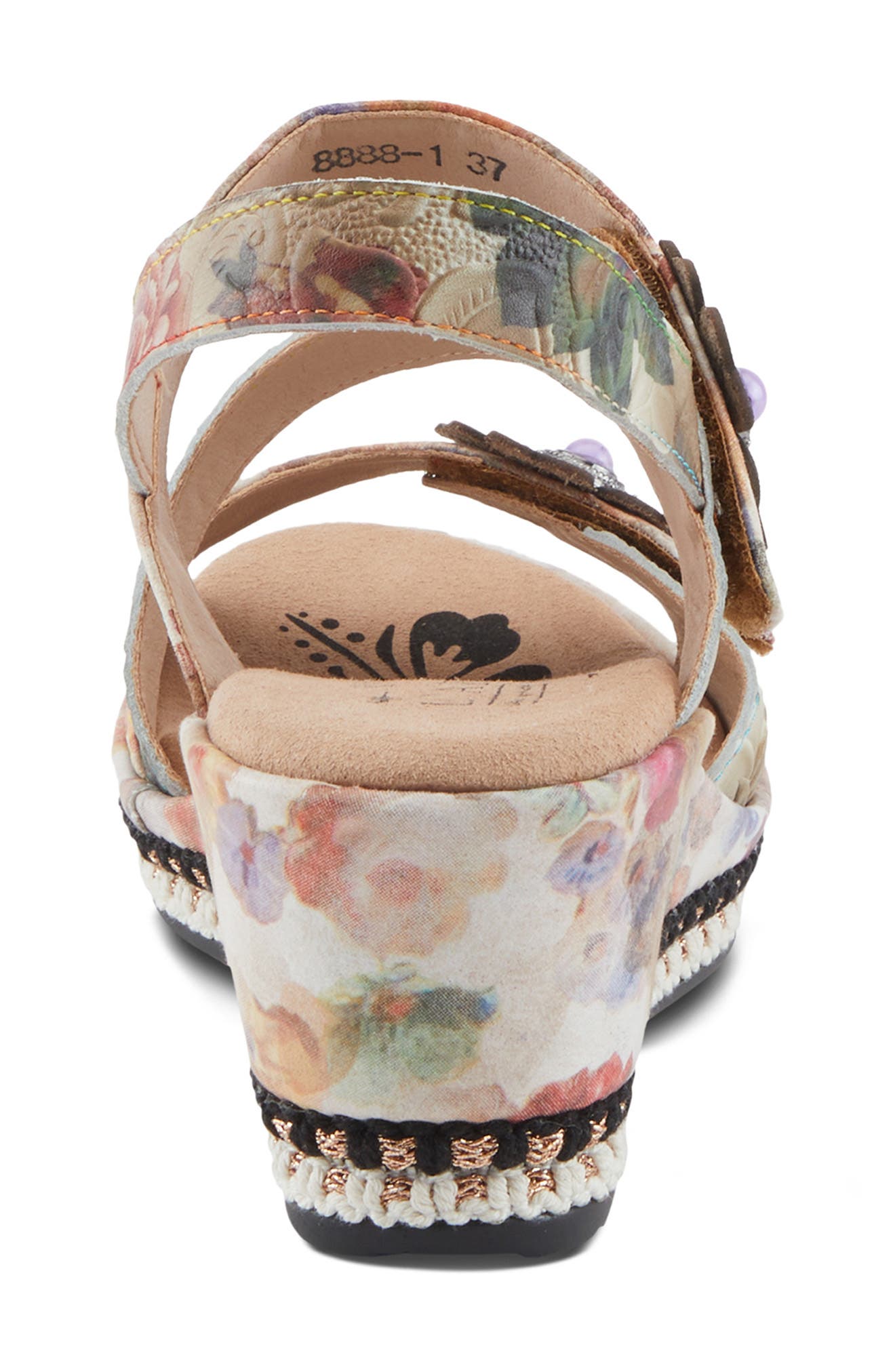 Blissful Slingback Platform Wedge Sandal, Alternate, color, BEIGE MULTI