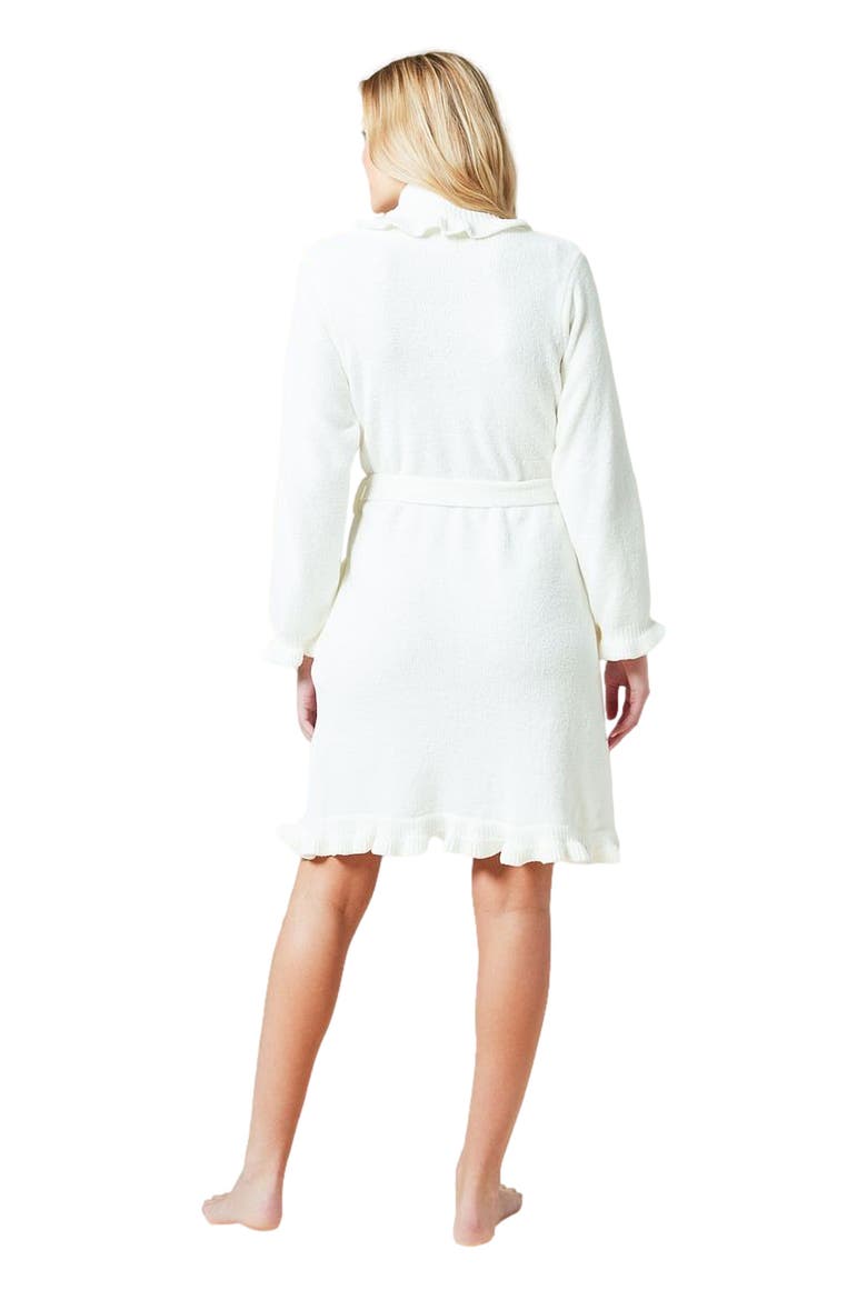 Knee-Length Ruffle Chenille Robe, Alternate, color, Cloud