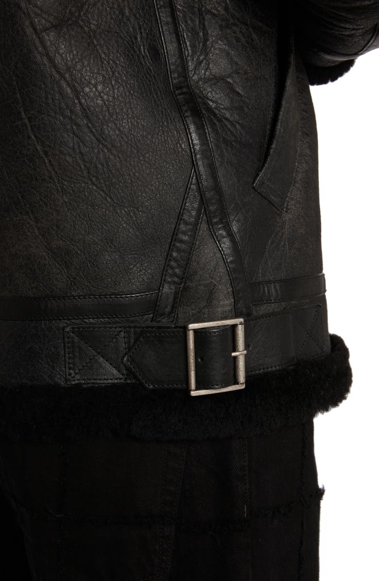 Golden Goose Journey Collection Arvel Genuine Shearling Trim Leather Jacket, Alternate, color,