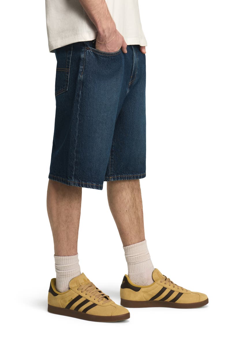 Baggy Denim Shorts, Alternate, color, DARK MATTER