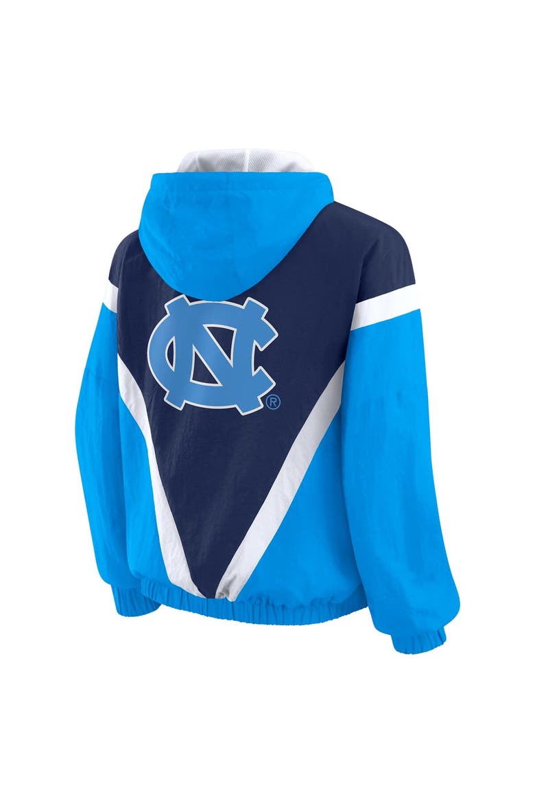 Women's WEAR by Erin Andrews Blue/Navy North Carolina Tar Heels Colorblock Full-Zip Hoodie Windbreaker Jacket, Alternate, color, Blue